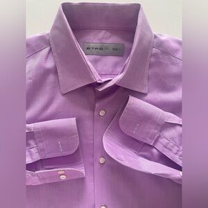 Etro - all cotton Lavender purple color dress shirt Size 41